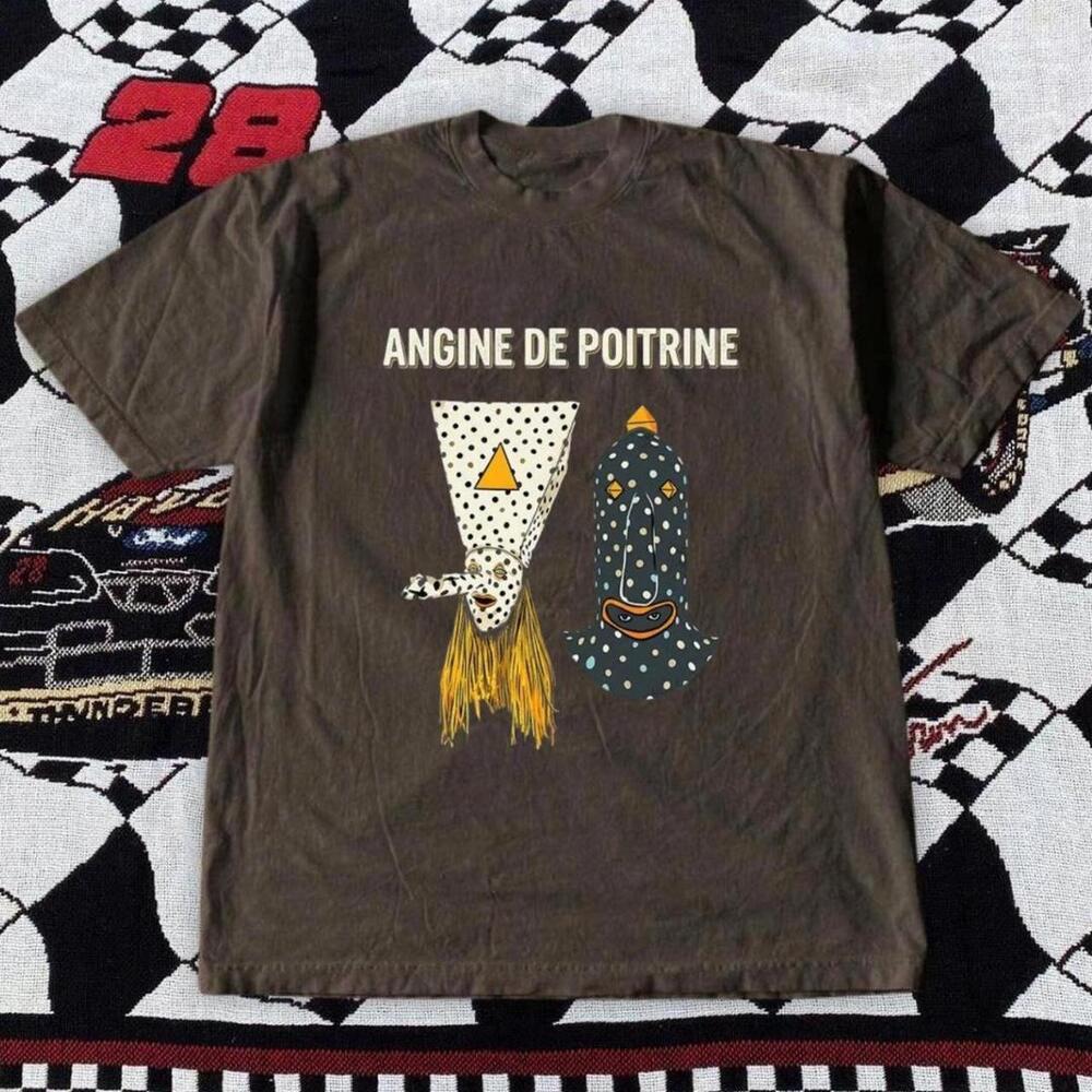 Gildan Men Brown T-Shirt, Brown Angine De Poitrine Graphic Tee